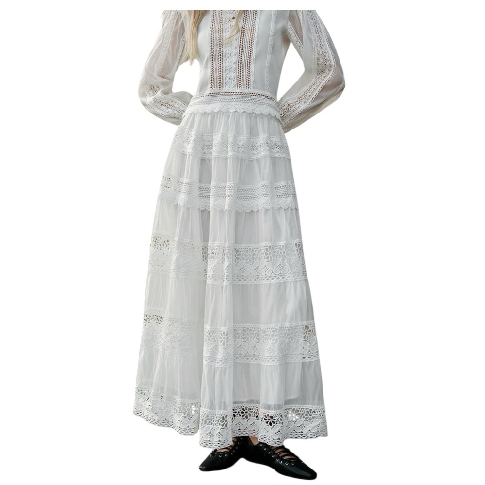 COMMENSE Lace Trim Tiered Skirt Set
COLOR - White two piece set NWT size Medium - Picture 4 of 15